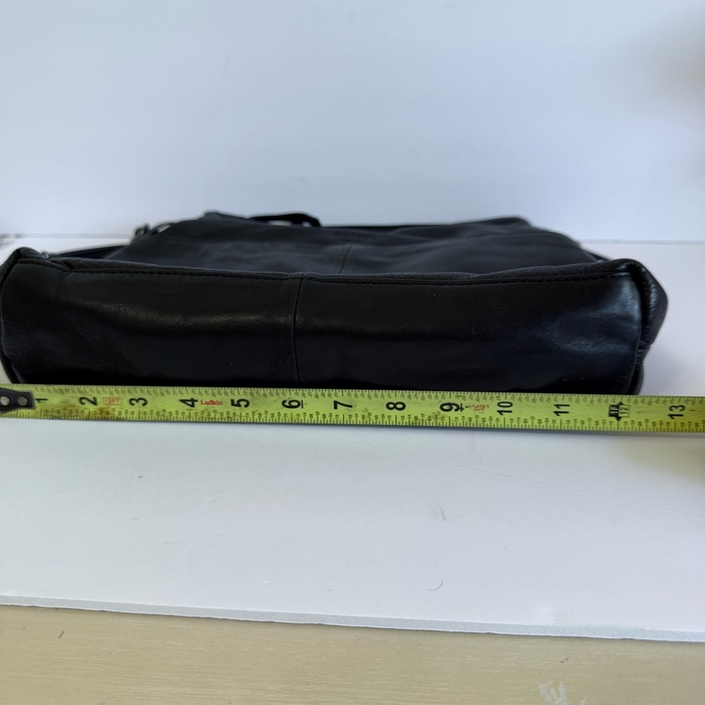 Margot Black Leather Shoulder Purse - Picture 3 of 9